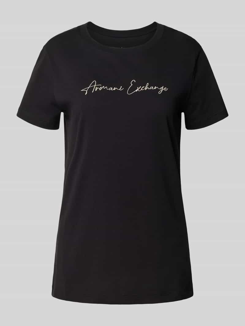 Armani Exchange T-shirt met labelstitching