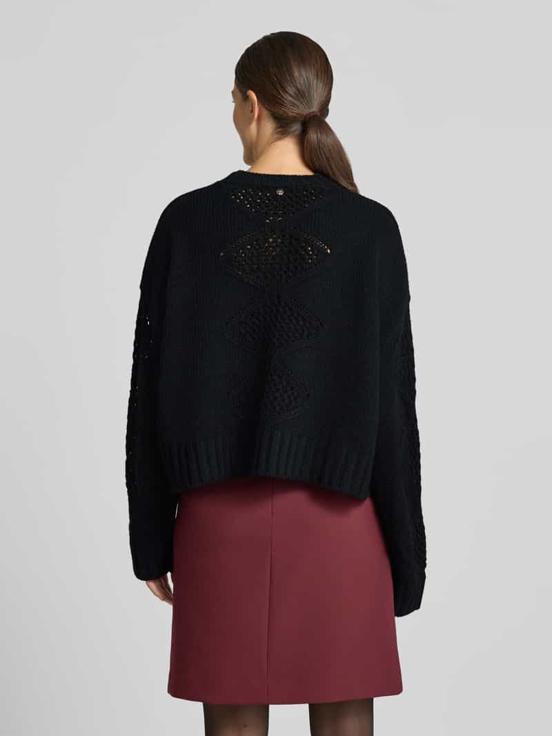 Liu Jo relaxed fit gebreide pullover met wol zwart, foto 2