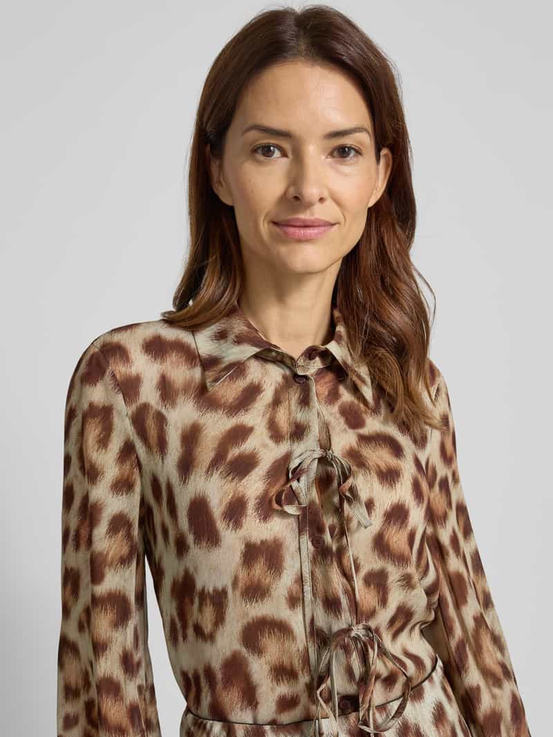 LUISA CERANO Blouse van viscose met vetersluiting