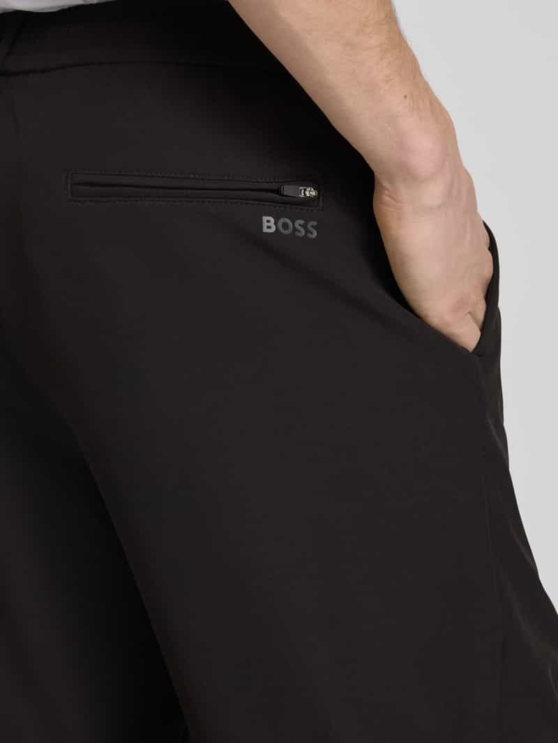 BOSS Green Relaxed fit bandplooibroek met elastische band
