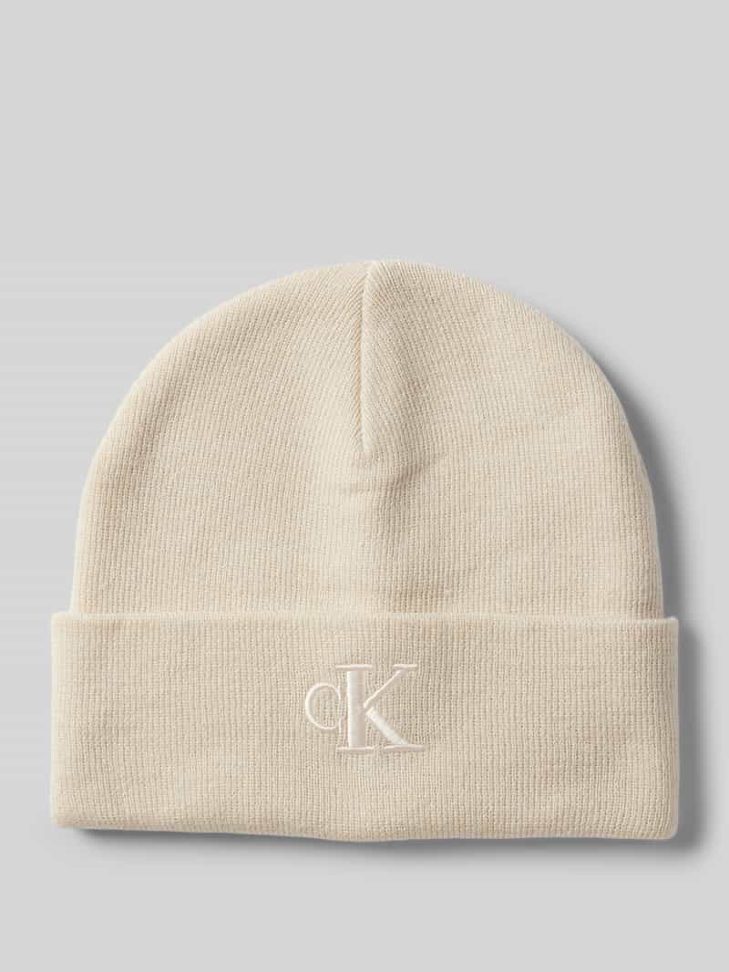 Calvin Klein Jeans Beanie met brede omslag en logostitching