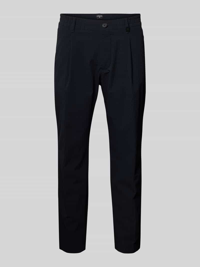 Strellson Tapered fit bandplooibroek met structuurmotief model 'Lui'