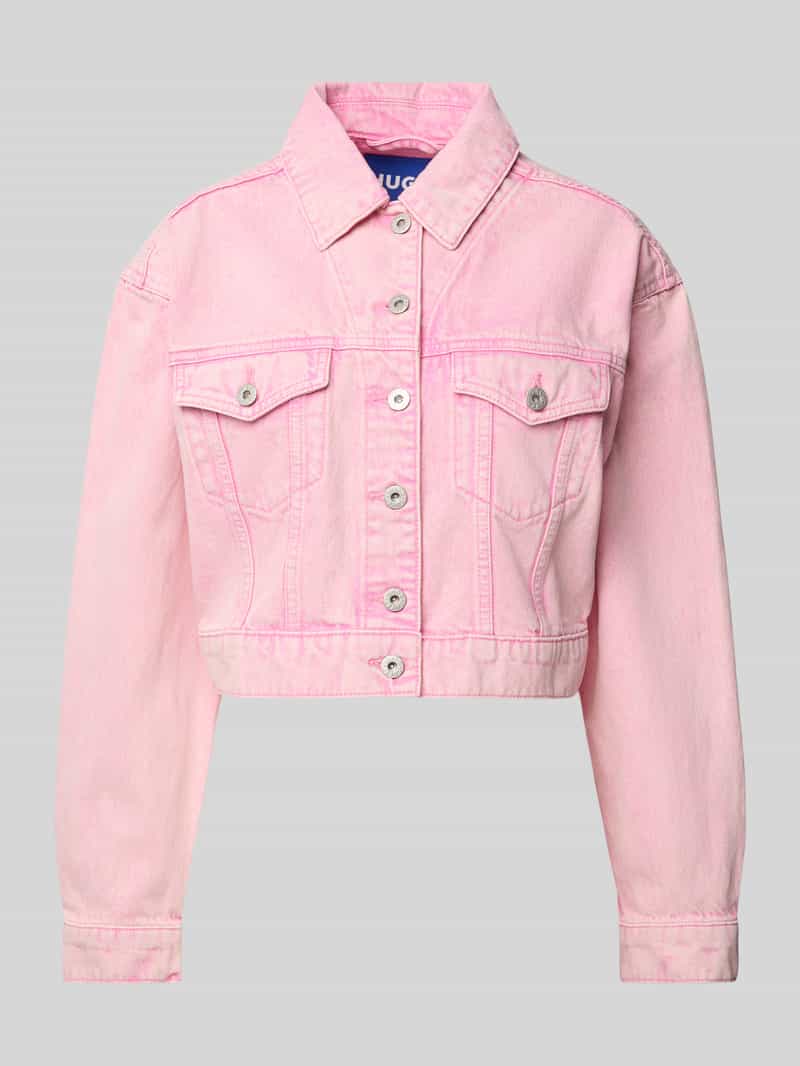 Hugo Blue Kort jeansjack met borstzakken model 'Galatea'