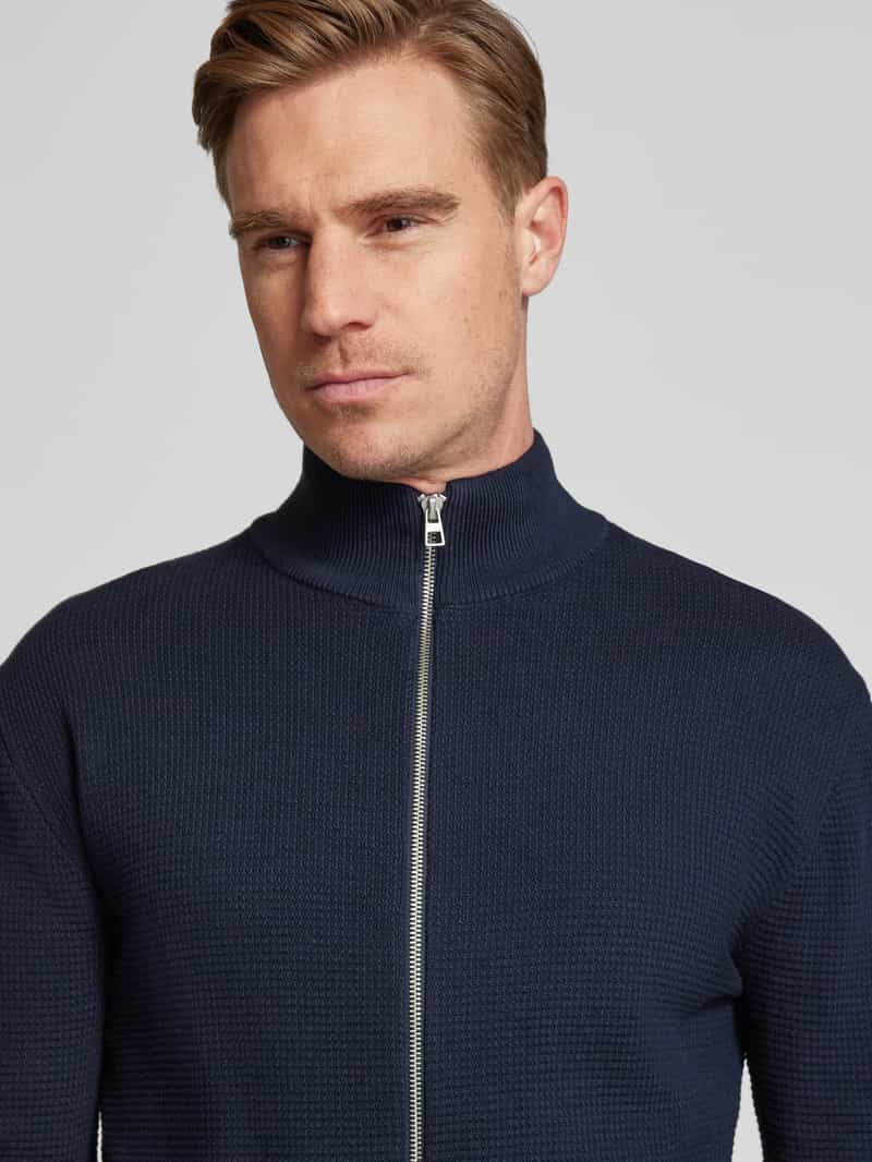 Tom Tailor Denim Regular fit gebreid jack van puur katoen met structuurmotief