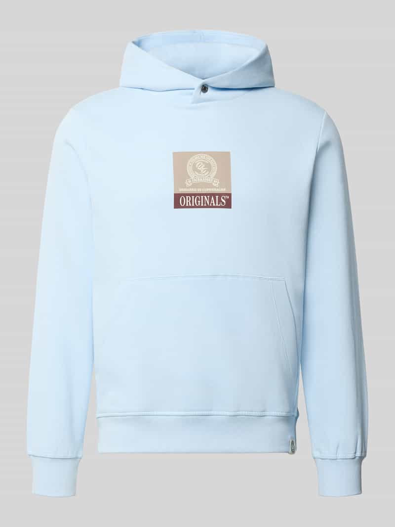 JACK & JONES Hoodie mit Label-Print Modell 'FREDERIKSBERG' in Hellblau, Größe XL 2112722XL