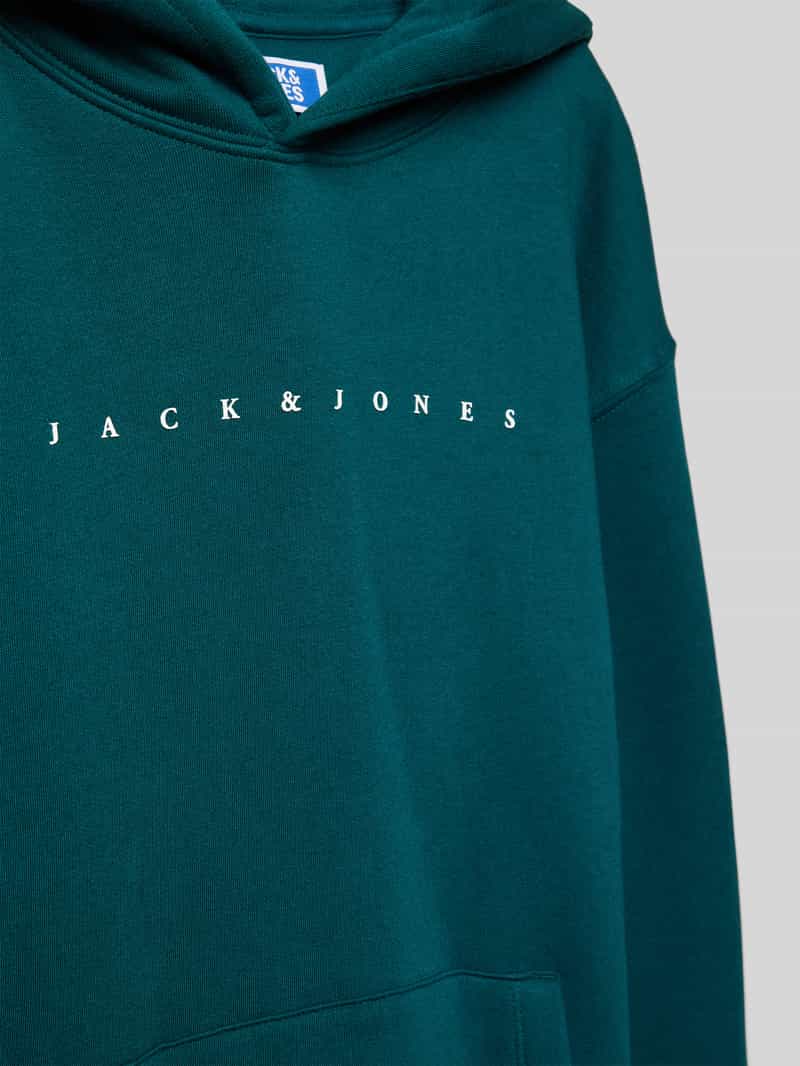 jack & jones Hoodie van viscose met kangoeroezak