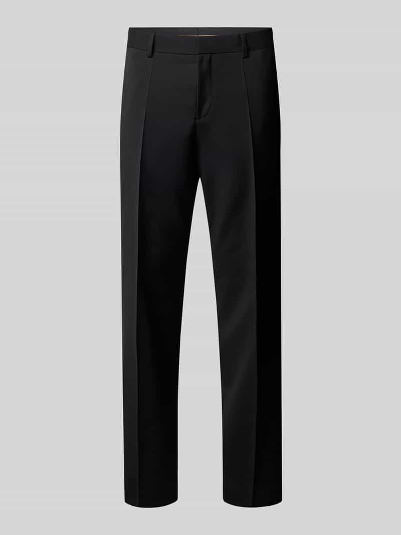 Boss Regular fit pantalon met persplooien, model 'Genius'