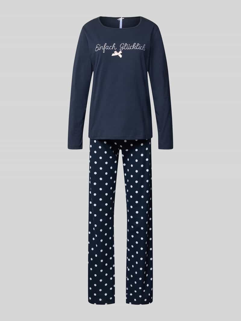 LOUIS & LOUISA Pyjama met stitching en ronde hals