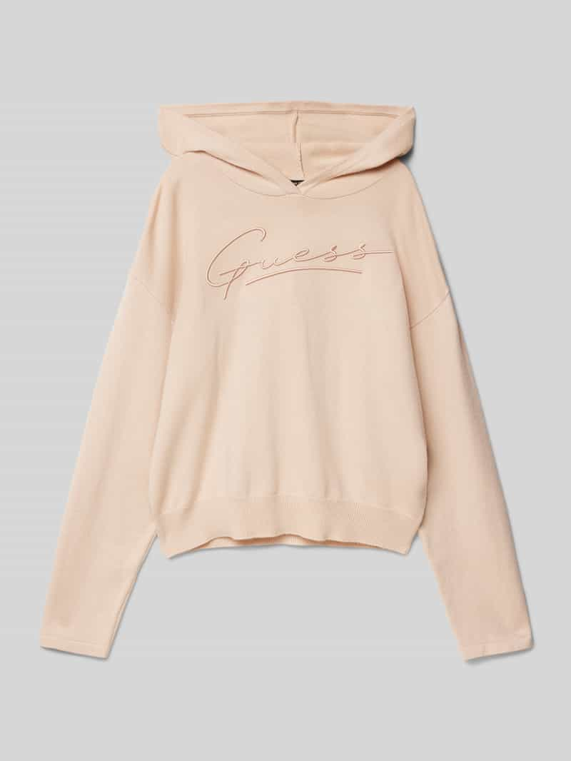 Guess Hoodie van viscosemix met labelstitching