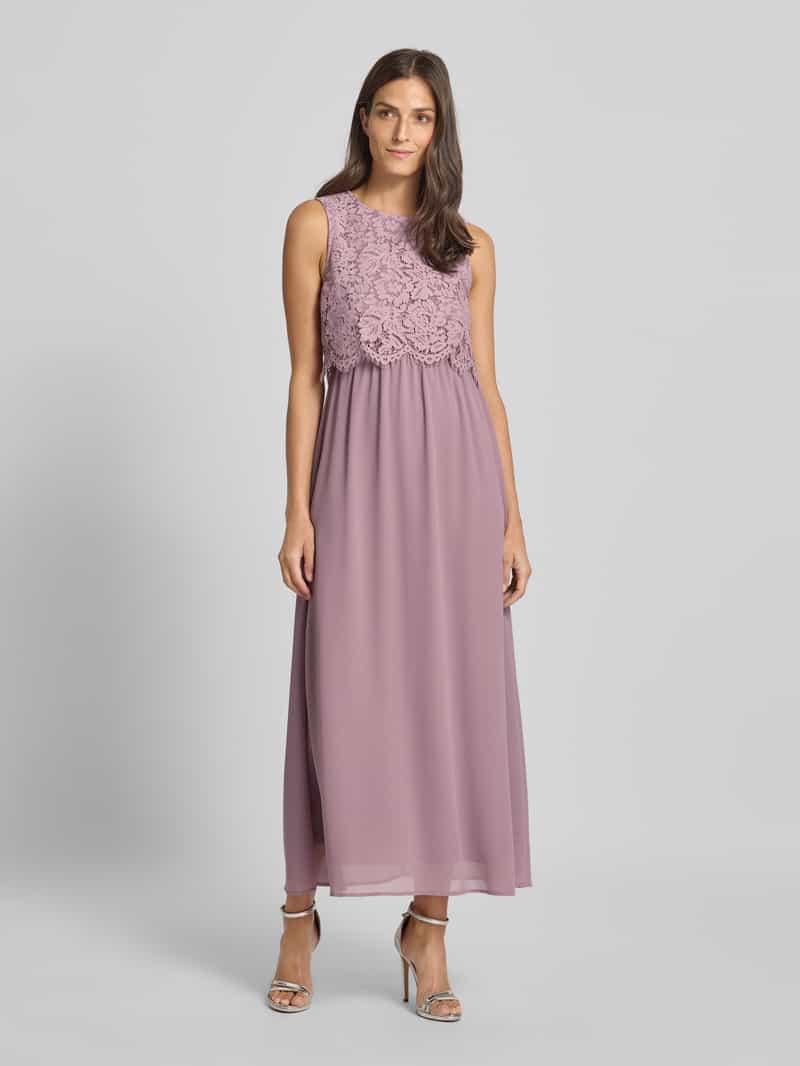 Vila Maxi-jurk met kant en cut-out aan de achterkant mauve, foto 3