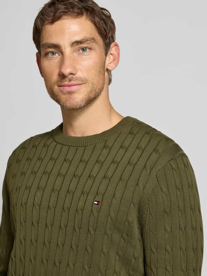 Tommy Hilfiger kabeltrui MW0MW33132 groen, foto 5