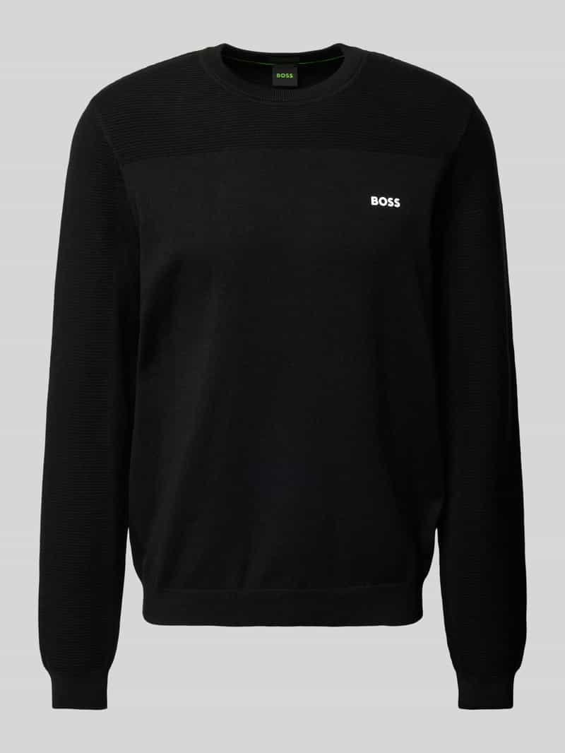BOSS Green Gebreide pullover met labelopschrift model 'Momentum'