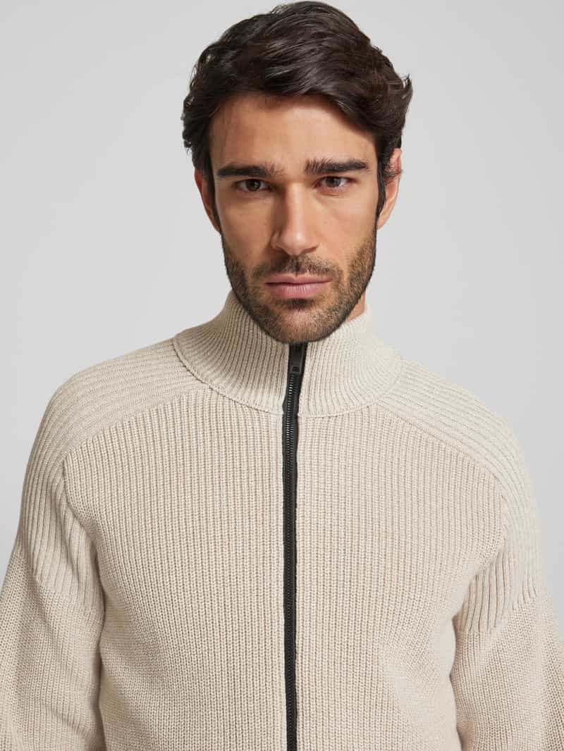 Boss Orange Gebreid jack met opstaande kraag model 'Kalandrio'