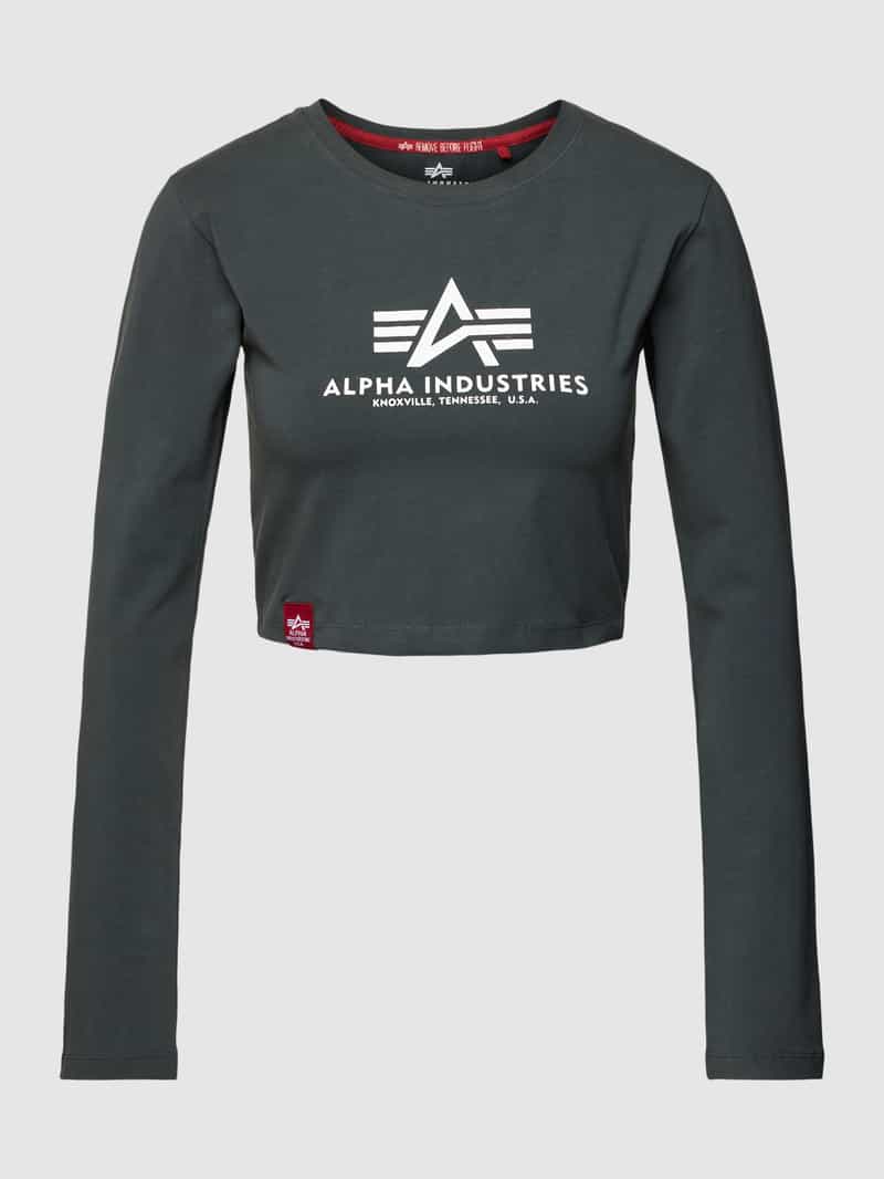 alpha industries Kort shirt met lange mouwen en labelprint