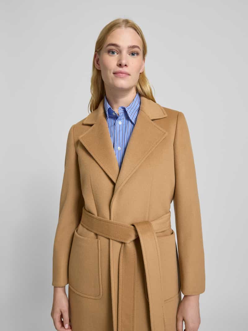 MAX&Co. Regular fit lange wollen jas met reverskraag model 'RUNAWAY'