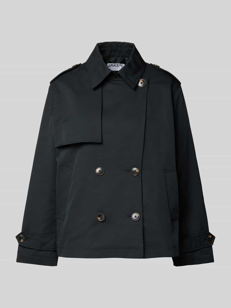Jake*s Casual Trenchcoat met strookzakken