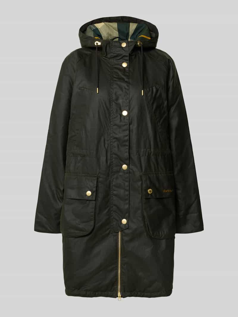 Barbour Regular fit gewaxte lange jas van puur katoen model 'MARCY'