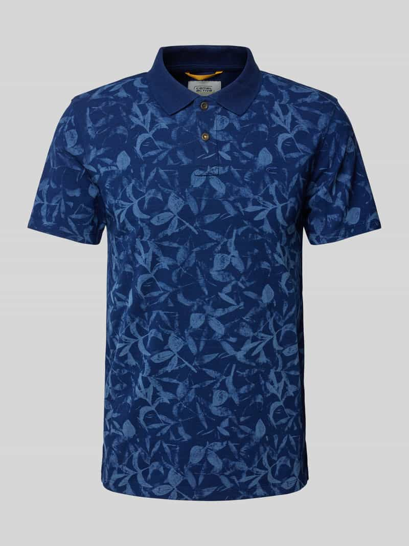 camel active Slim fit poloshirt met bloemenmotief