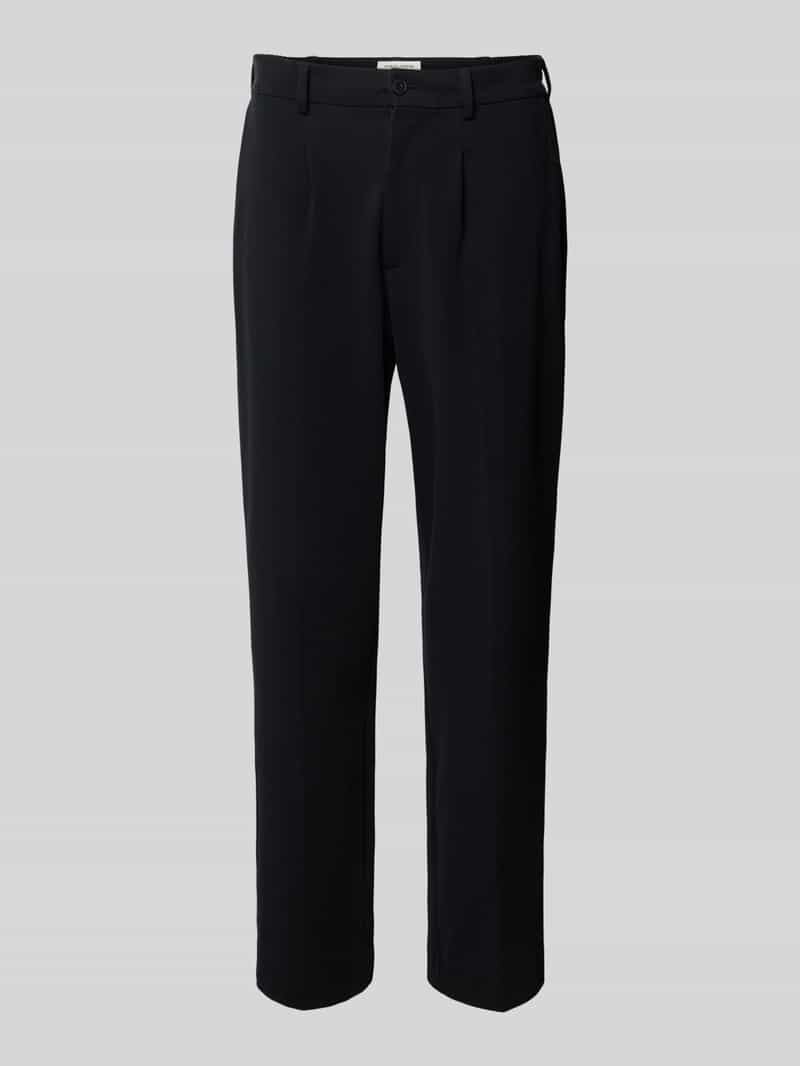 casual friday Regular fit bandplooibroek met elastische band model 'PIERCE'