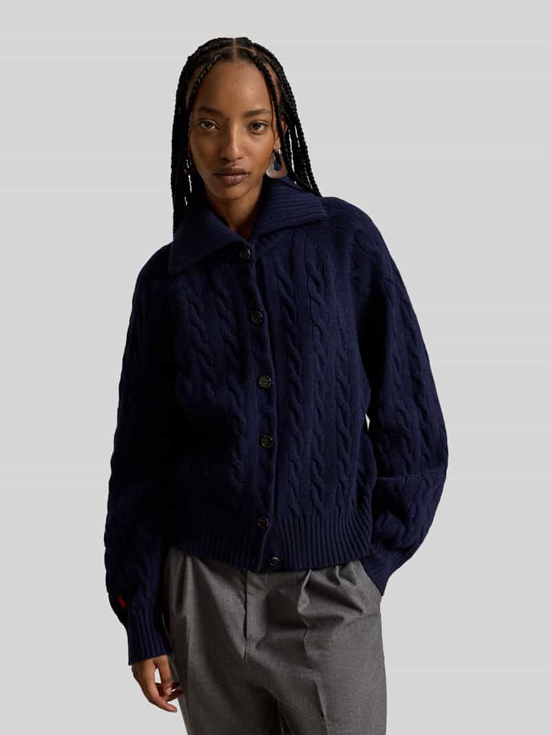 Polo Ralph Lauren relaxed fit gebreid jack van mix van wol en kasjmier