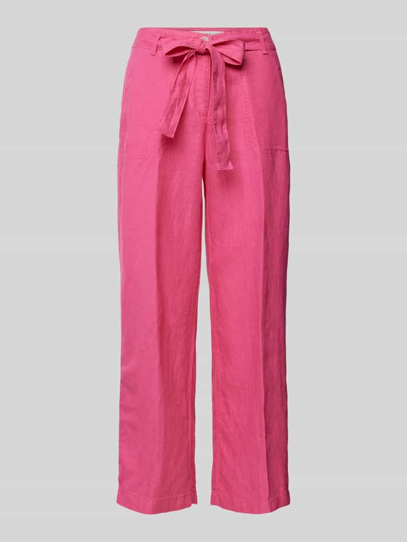 BRAX Wide leg linnen broek met verkort model 'Style. Maine'