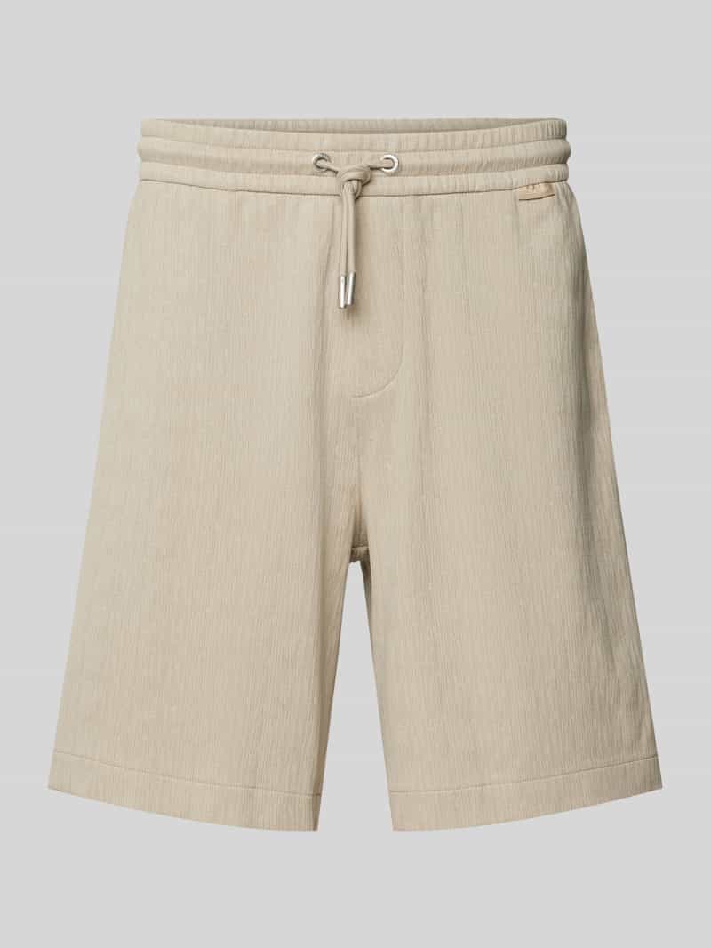 Regular fit sweatshorts met labeldetail