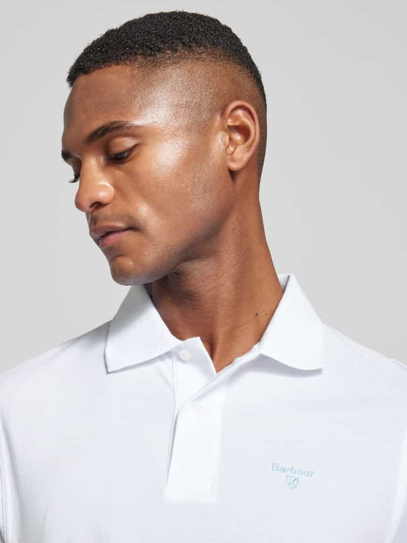 Barbour Slim fit poloshirt met labelstitching