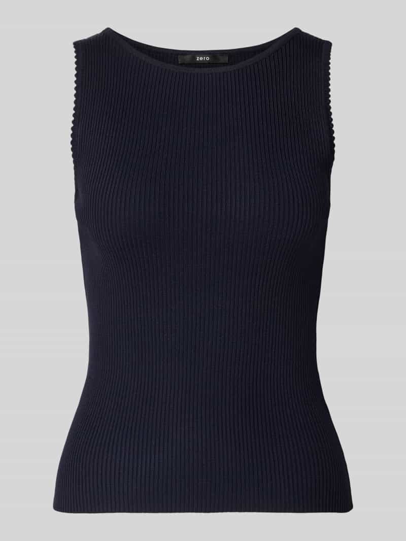 Tricottop van viscosemix in riblook