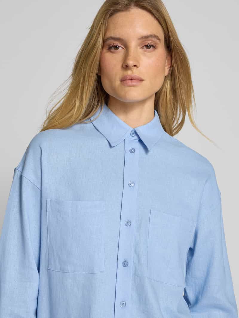 GUIDO MARIA KRETSCHMER WOMAN Regular fit linnen blouse met borstzakken model 'SHIRIN'