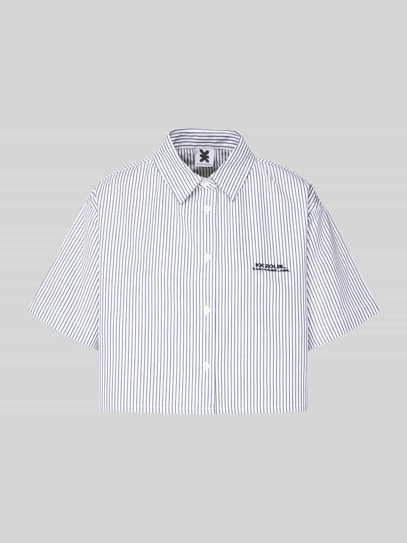 Karo Kauer Korte overhemdblouse met labelstitching