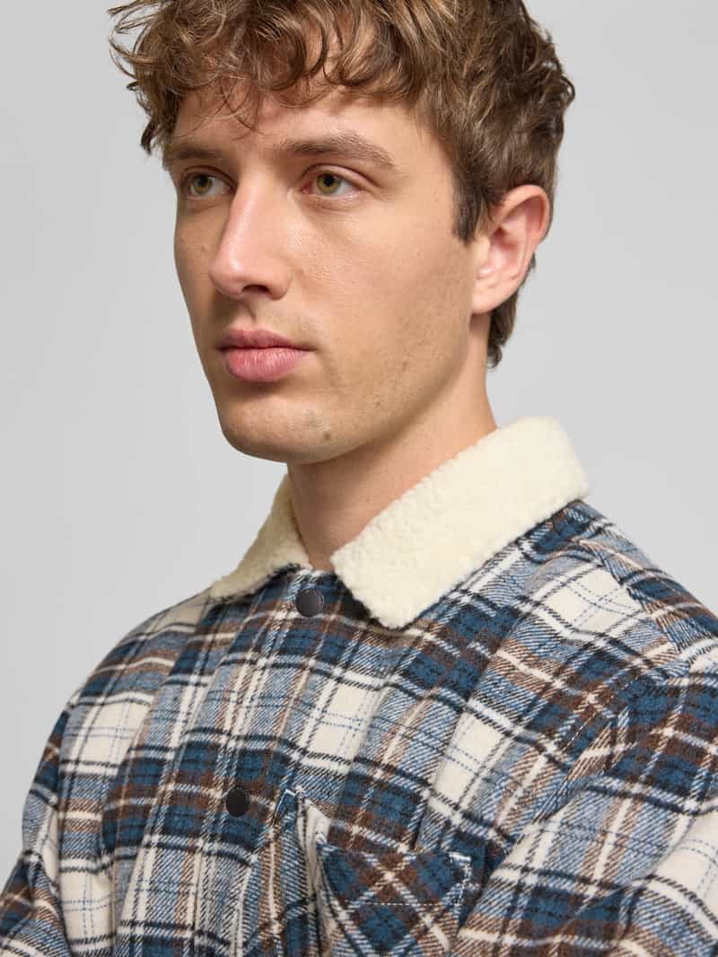 jack & jones Regular fit overhemdjack met voering van teddybont model 'ZAC'
