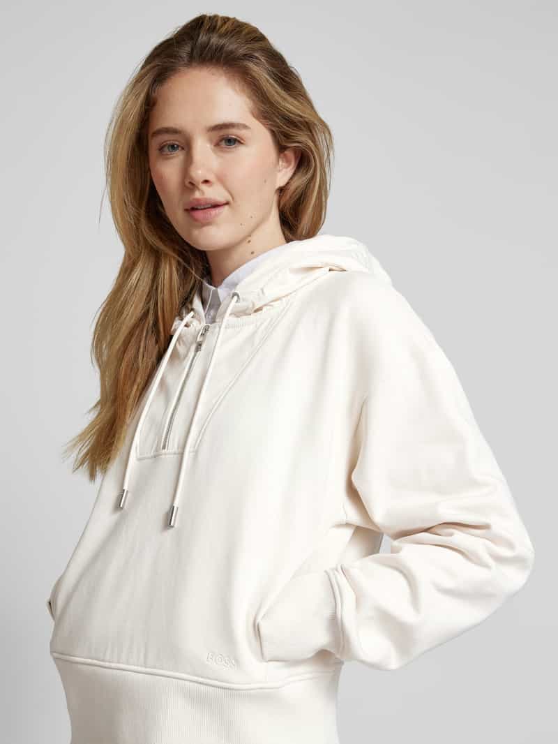 Boss Hoodie met extra brede schouders model 'Emrey'