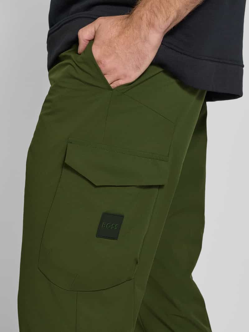 BOSS Green Broek met cargozakken en elastische band