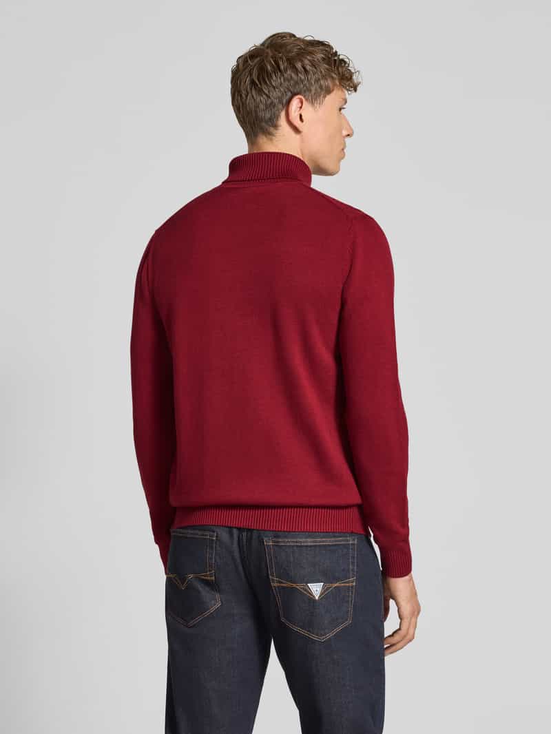 Christian Berg Men Regular fit gebreide pullover van mix van katoen en wol met col