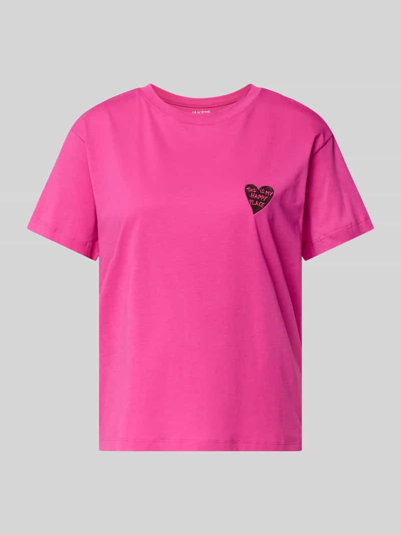 regular fit T-shirt met motiefstitching
