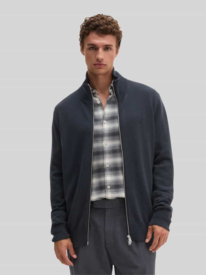 Marc O'Polo Regular fit gebreid jack van katoenmix