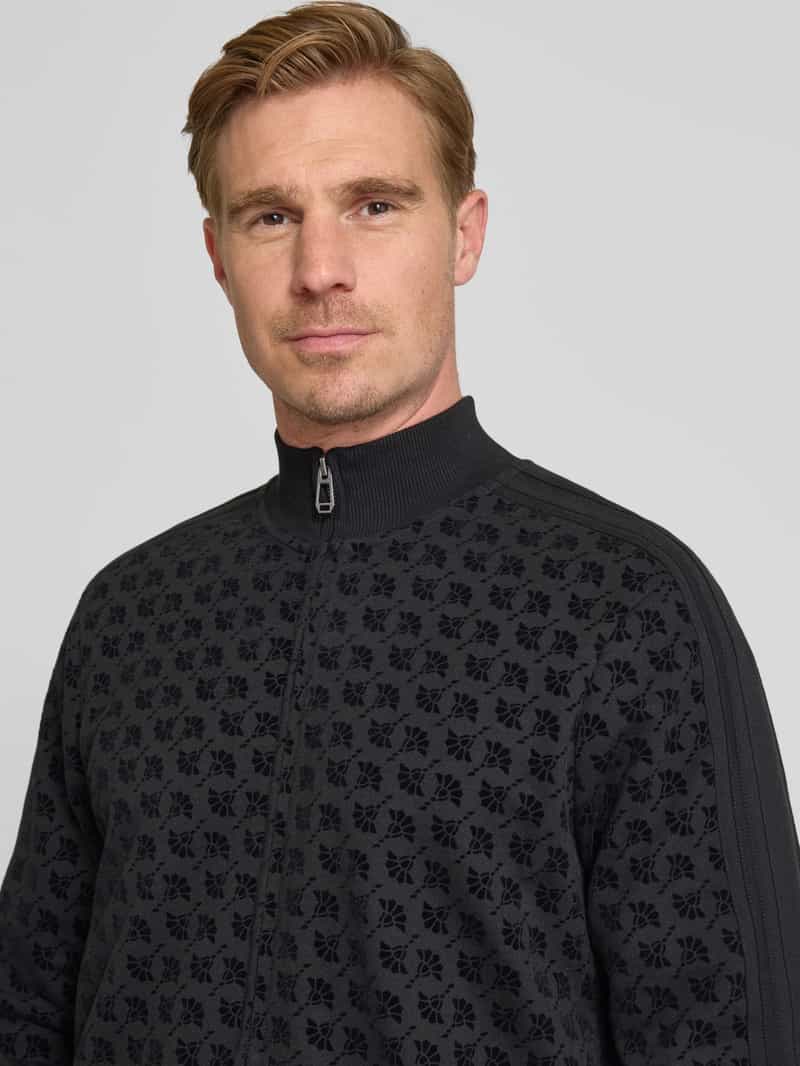 JOOP! Collection Sweatjack met labeldetail en opstaande kraag