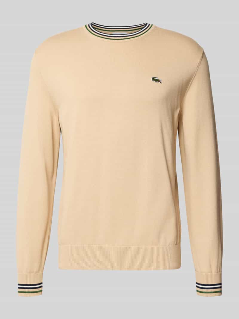 Lacoste Regular fit gebreide pullover van zuiver katoen