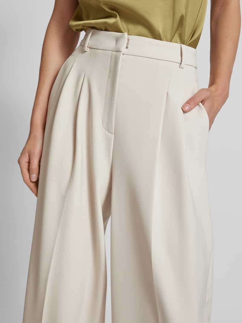 CAMBIO Wide leg stoffen broek met achterzakken