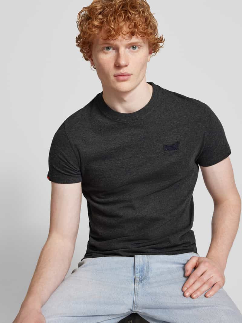 Superdry T-shirt met labelstitching