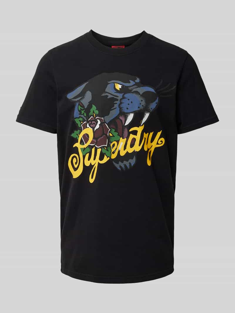 Superdry T-shirt met motief- en statementprint model 'TATTOO SCRIPT'