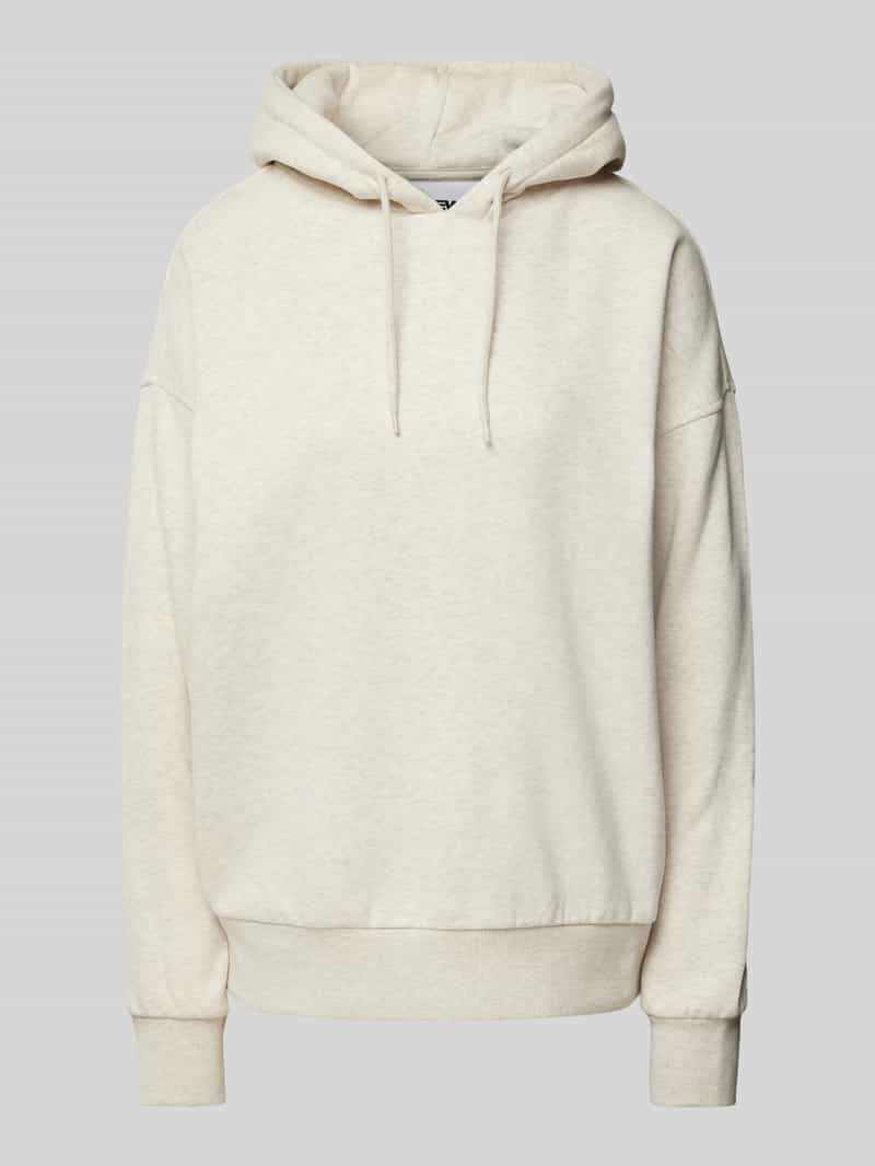 Review Hoodie met labelprint en viscose