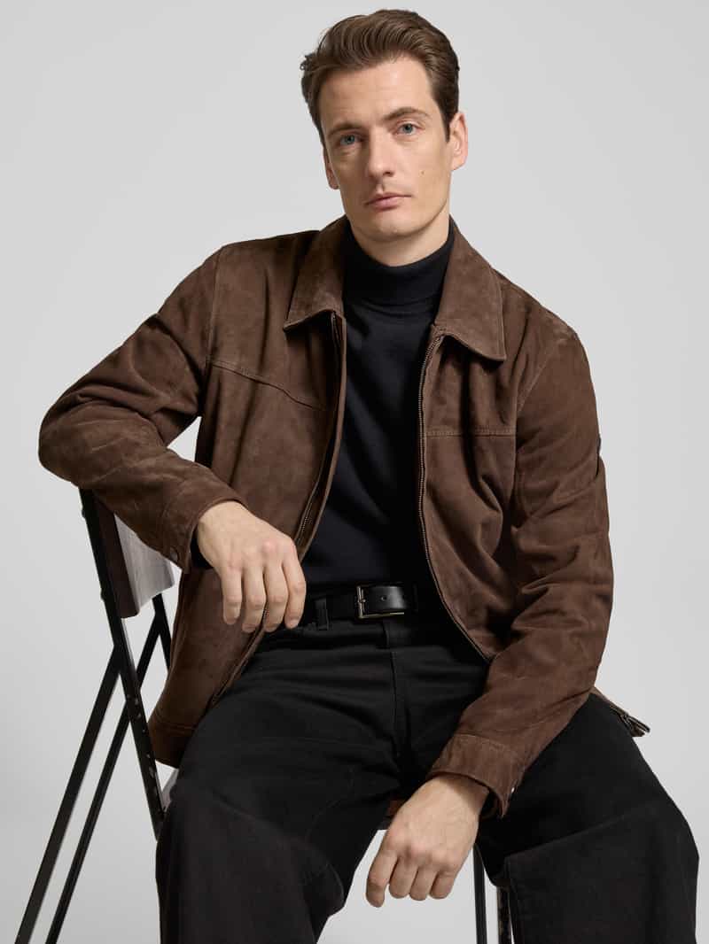 JOOP! Collection Leren jack met ritszakken model 'TOBY'