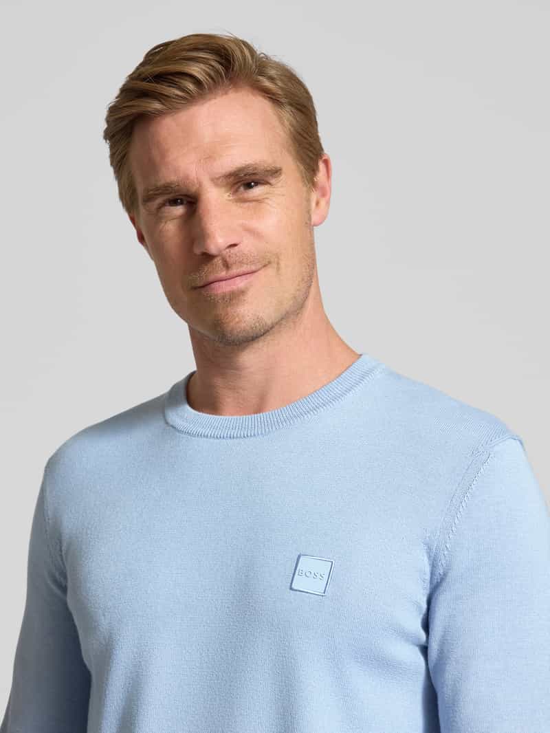 Boss Orange Regular fit gebreide pullover van een mix van katoen en kasjmier