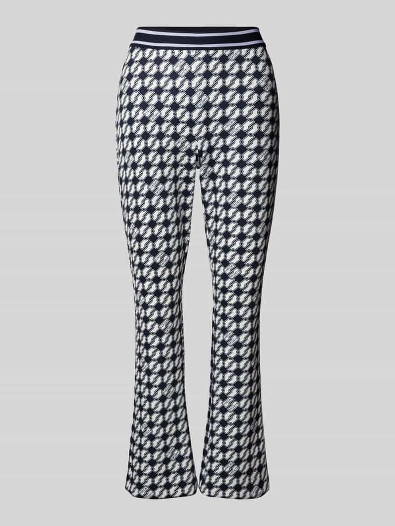 Marc Cain Feminine fit broek in all-over look met elastische band