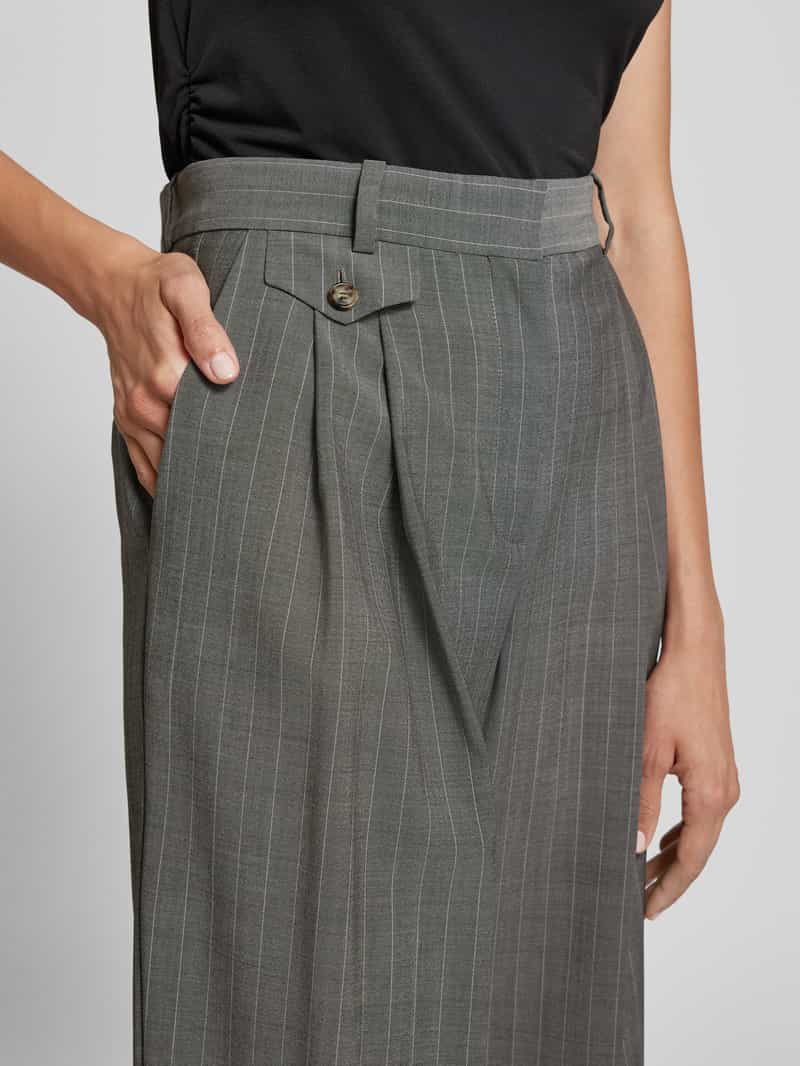 Boss Wide leg stoffen broek met bandplooien model 'Tetiama'