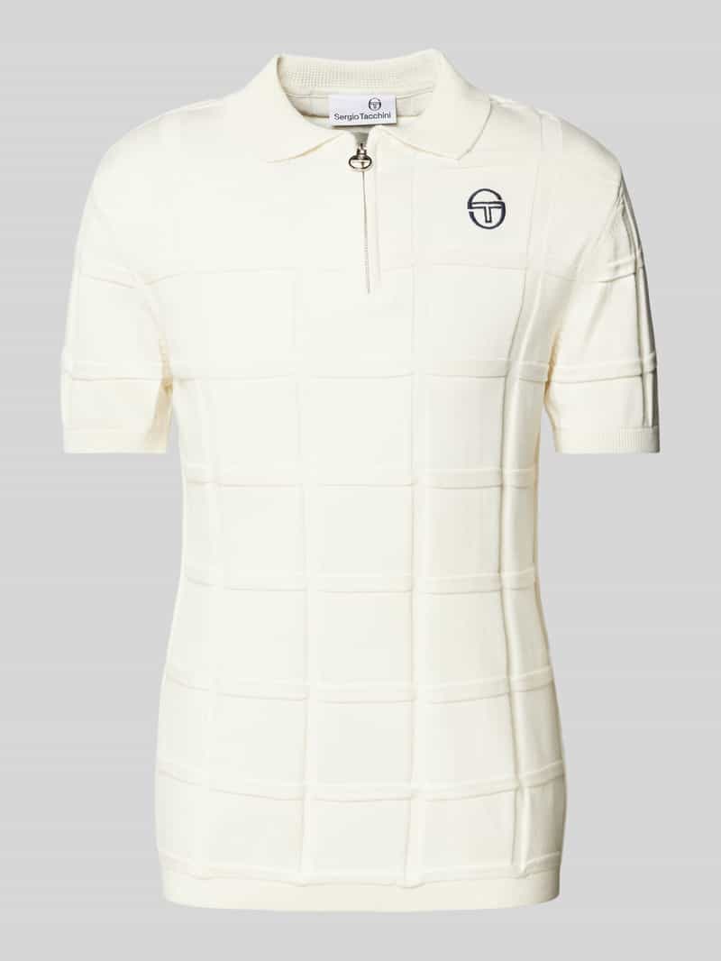 Sergio Tacchini Slim fit poloshirt met structuurmotief model 'LORENZO'