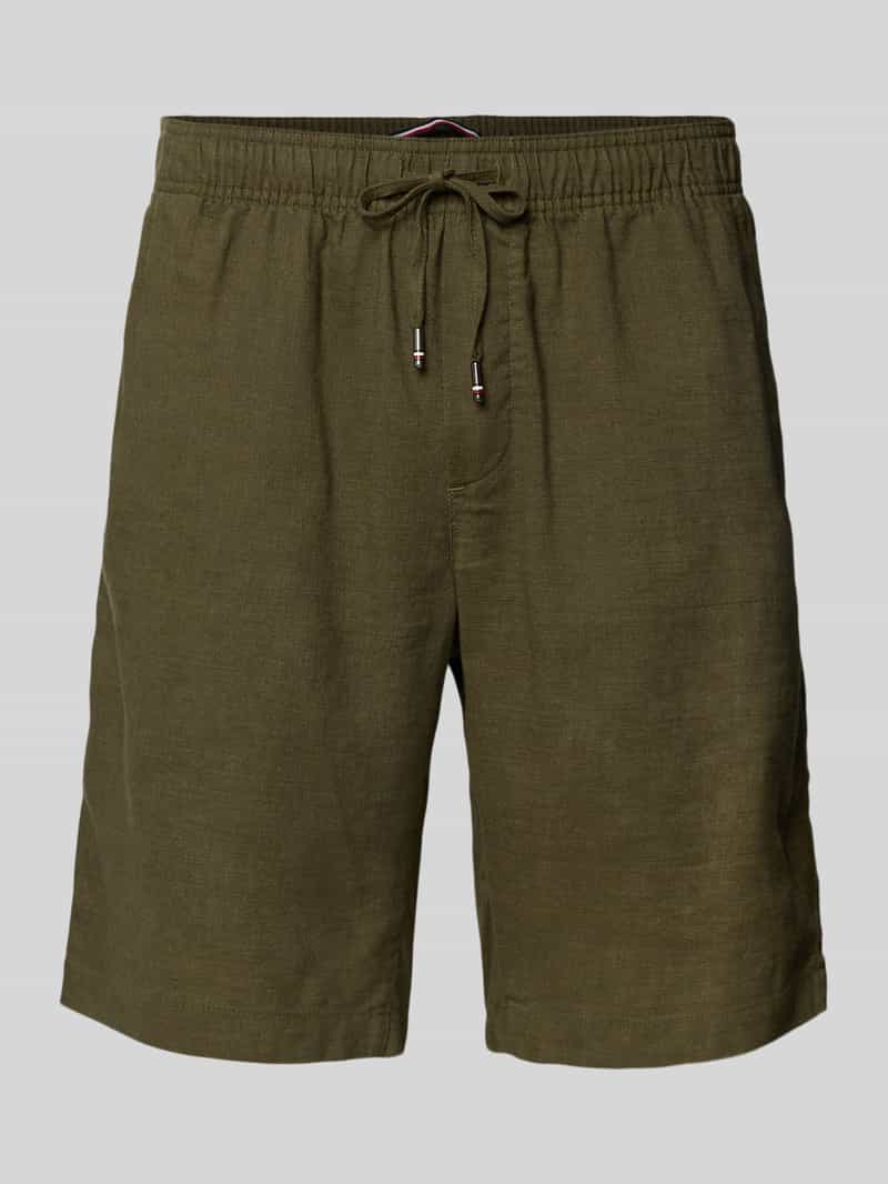 Tommy Hilfiger Korte relaxed fit broek van linnenmix