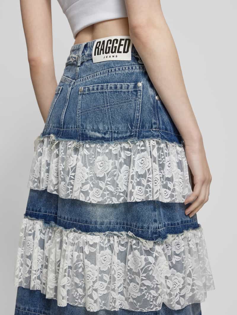 The Ragged Priest Jeansrok met kant model 'BABYDOLL'