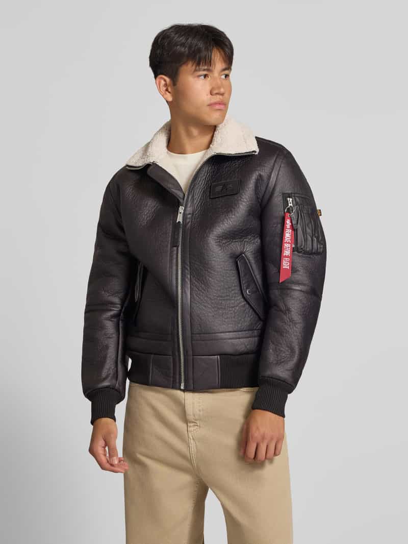 alpha industries Bomberjack met labelpatch en kentkraag